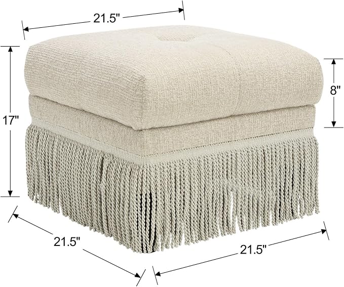 Beige Ottoman-no Storage