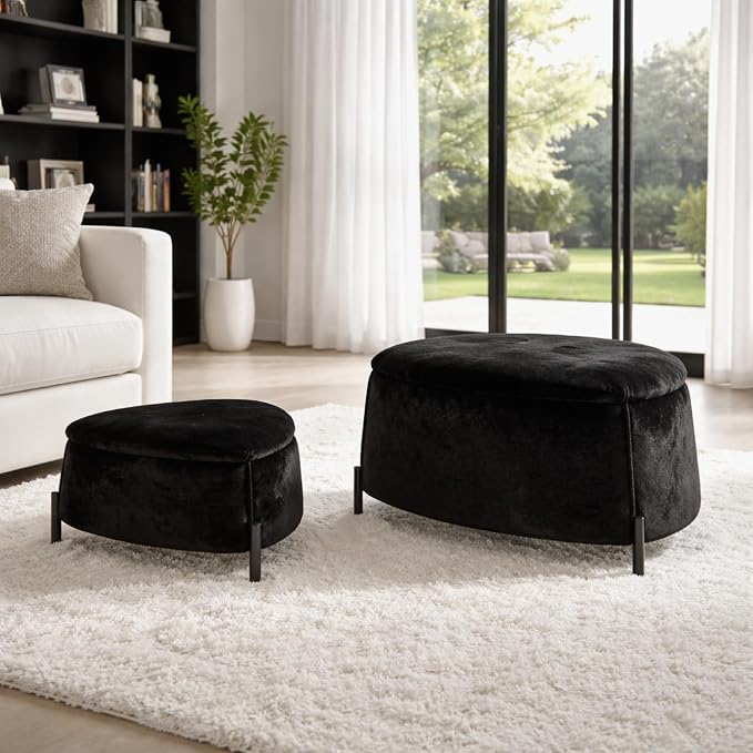 2-piece Faux Fur Black