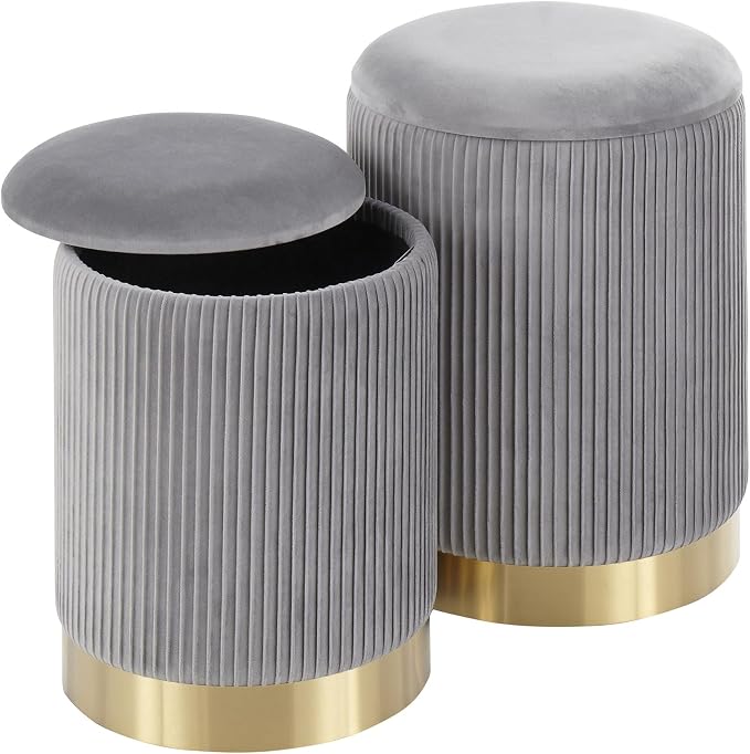 Pleated Grey Velvet
