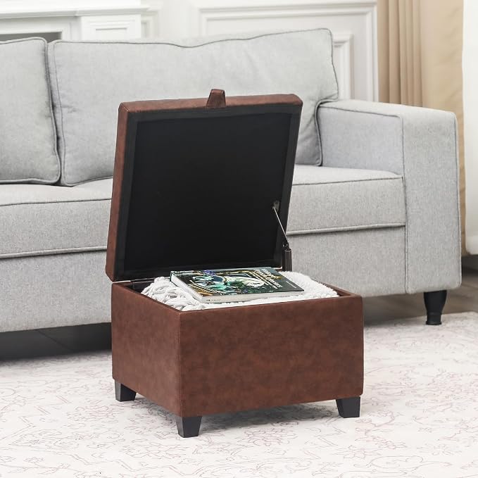 Leather Reddish Brown With Wood Legs
