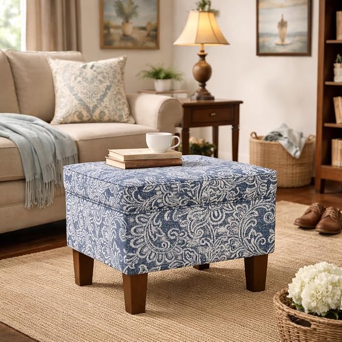 Blue Denim Jacobean Print