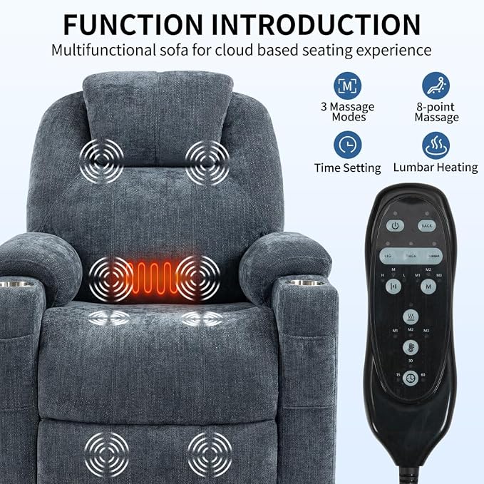 Blue + Metal & Wood + Fiber Foam and Polyester Fiber Pad