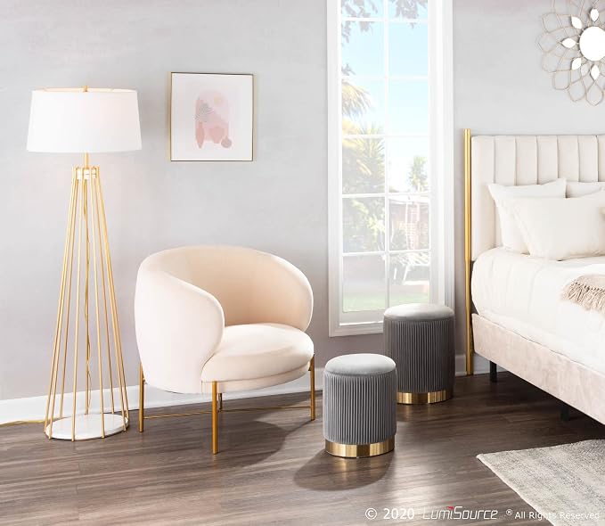 Pleated Grey Velvet