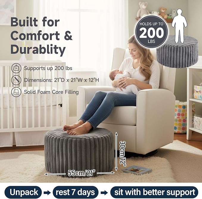 Striped Round Grey