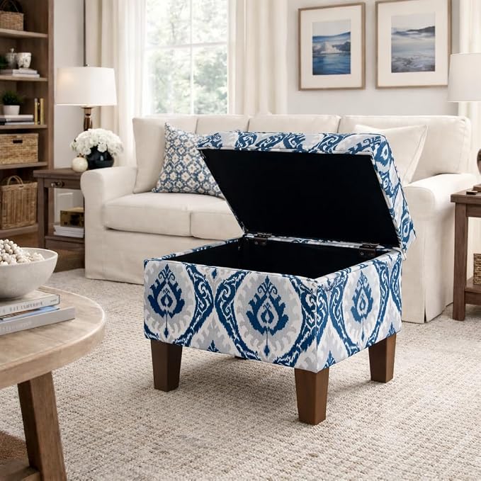 Blue Ikat Medallion Print