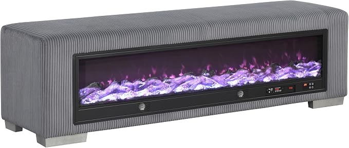 Black With Fire Log Décor