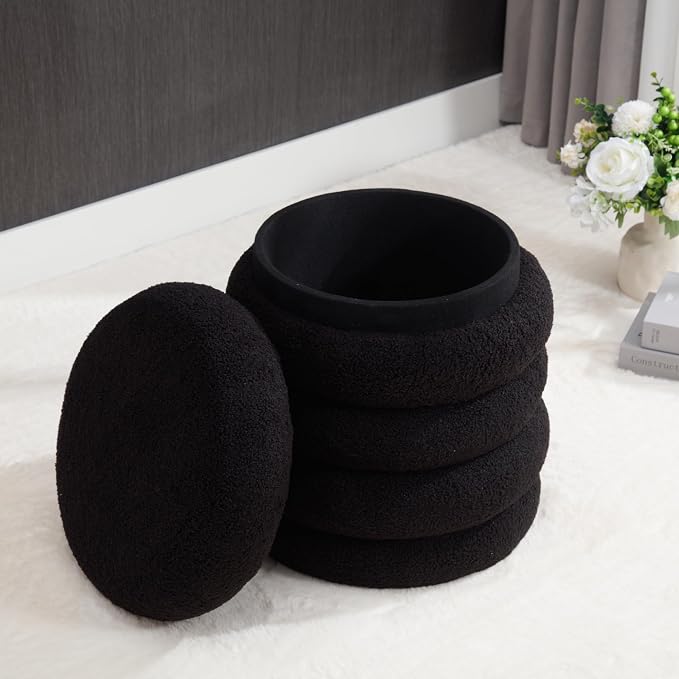 Round, Sherpa- Black