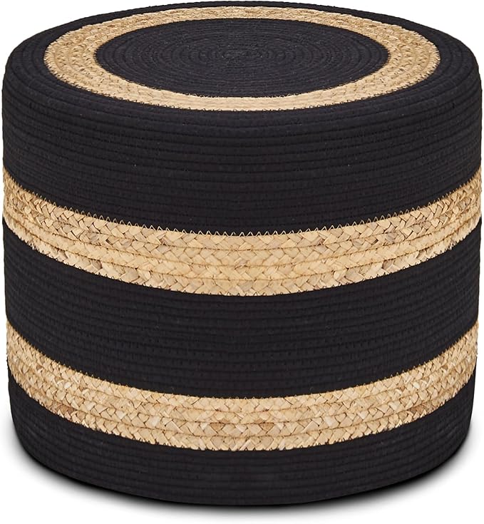 18inch Natural Water Hyacinth + Black Cotton Rope