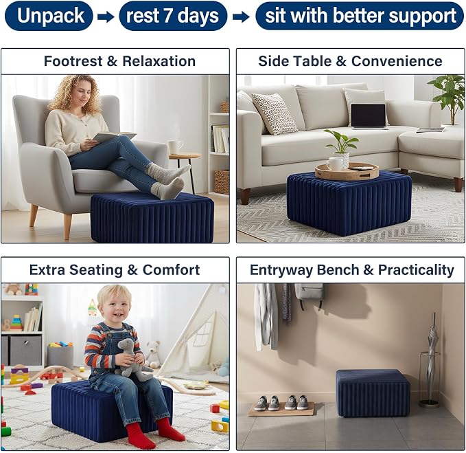 Striped Square Navy Blue