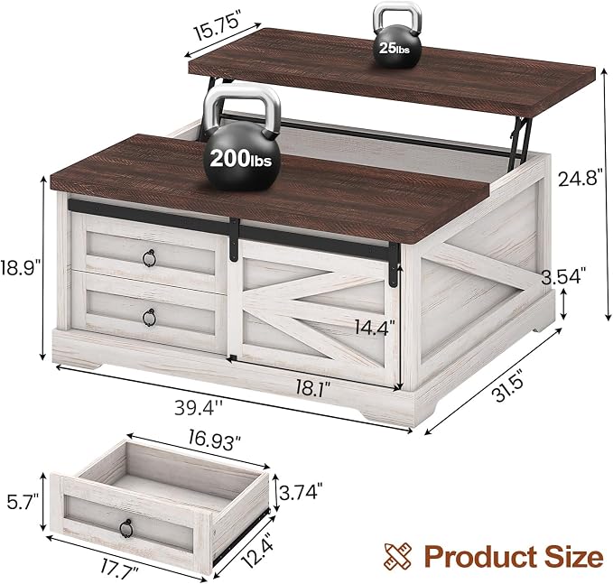 Vintage White+walnut