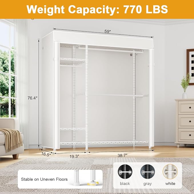 White Rack With White Cover