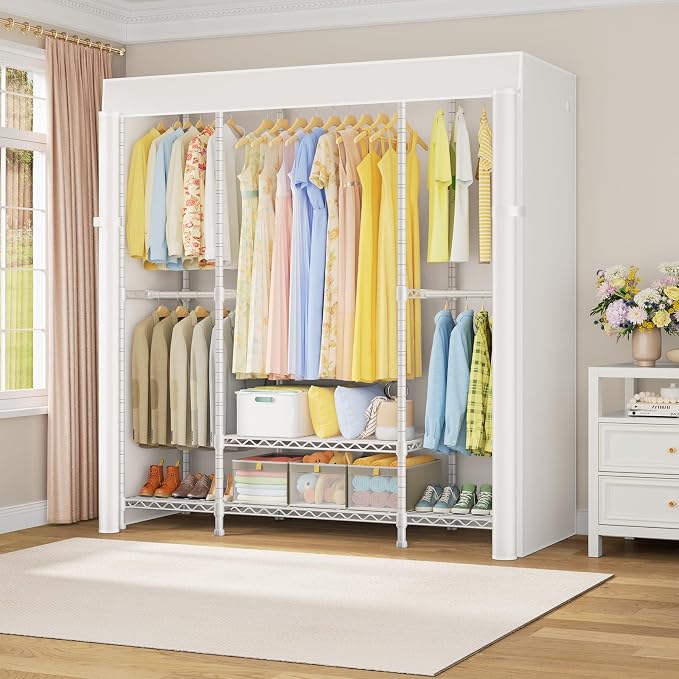 White Rack with Beige Cover