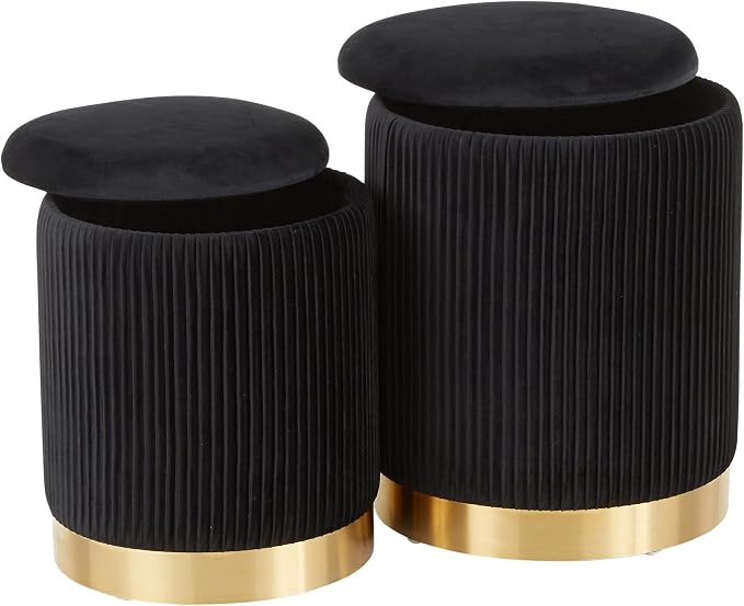 Pleated Black Velvet