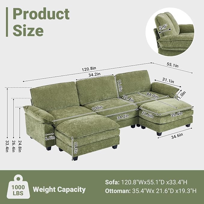 Chenille Olive Green
