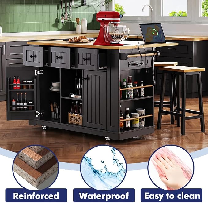 Black With 2 Stools