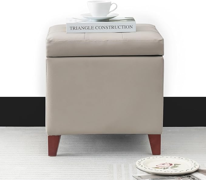 Leather Elephant Grey With Sturdy Wood Legs