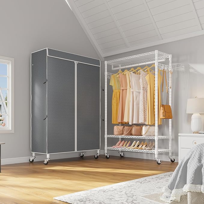 White Rack with Gray Cover