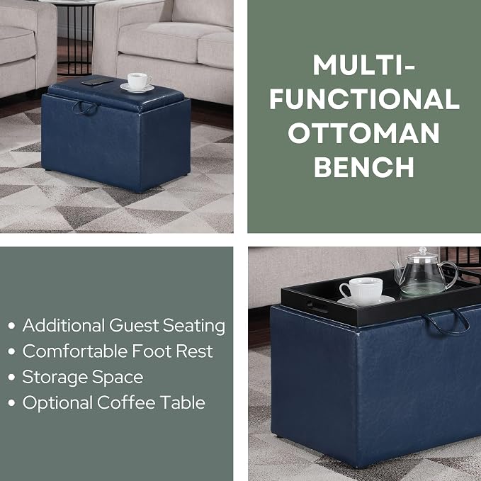 Blue Faux Leather