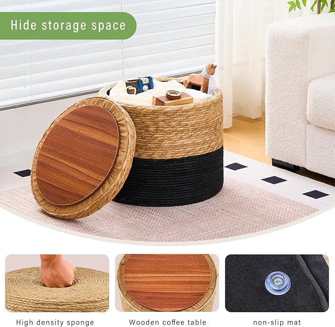 Storage - 18inch Natural Cattail & Black Corn Shell