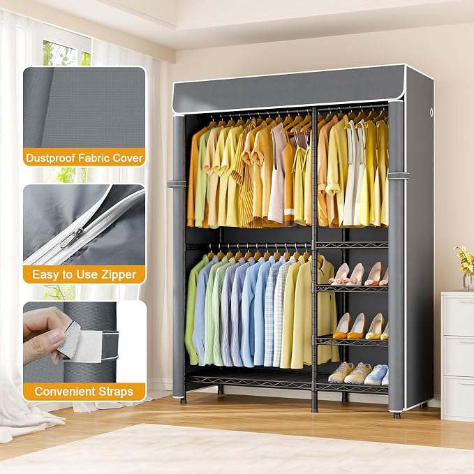 Black Closet with Gray Cover