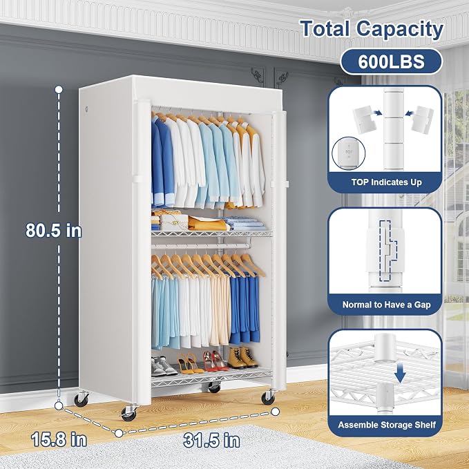 White Rack with White Cover