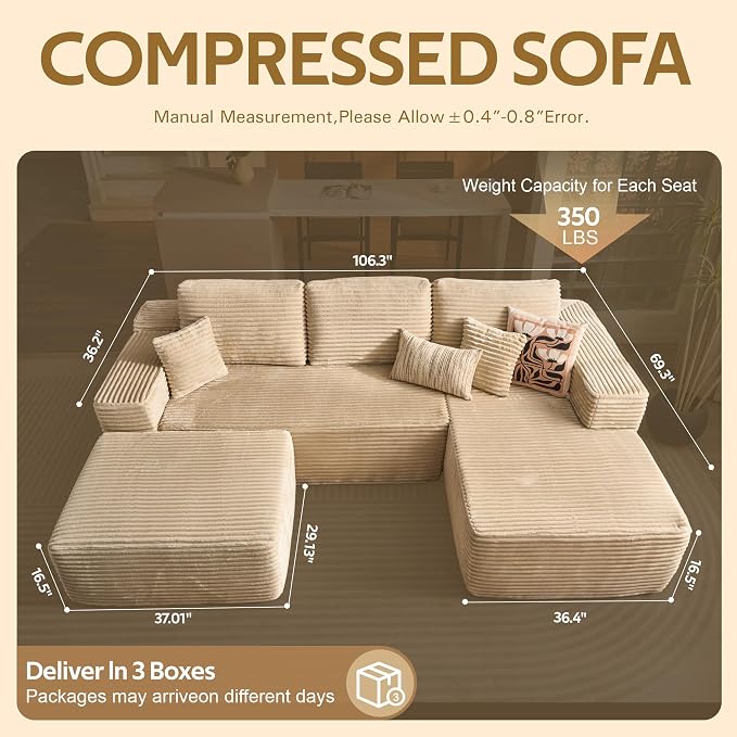 Beige,plush Corduroy