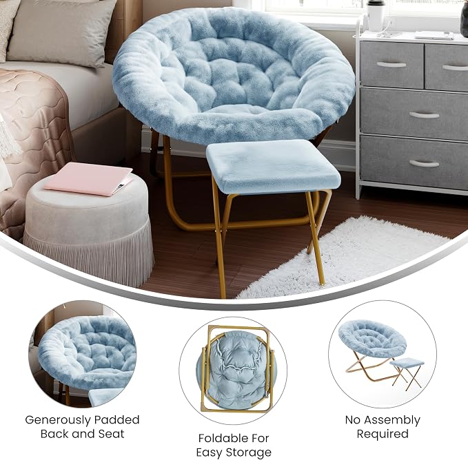 Aqua Fabric/Soft Gold Frame