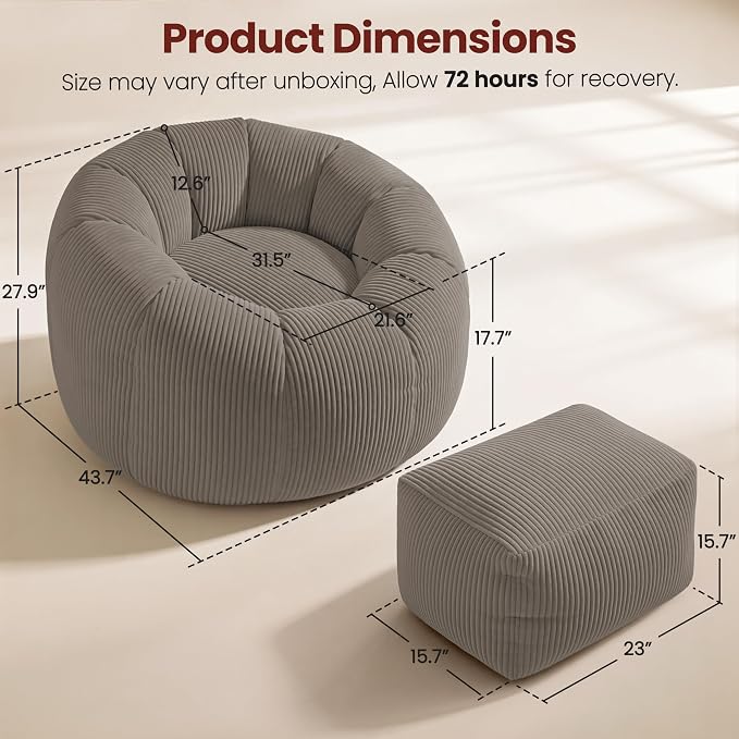 Taupe-with Ottoman