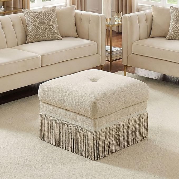 Beige Ottoman-no Storage