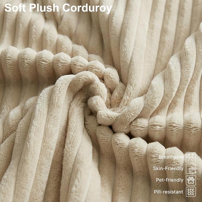 Beige Plush Corduroy