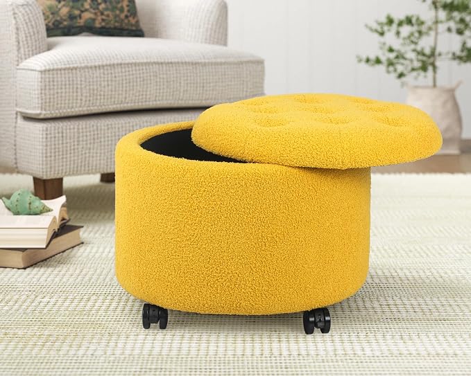 Yellow Teddy With Wheels