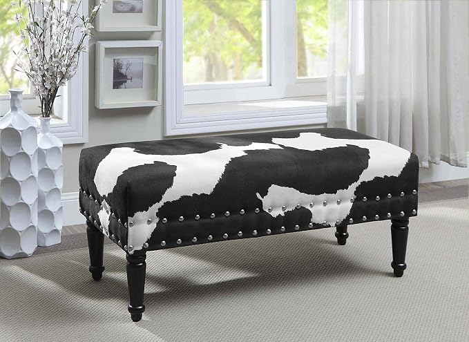 Black Cow Print Fabric