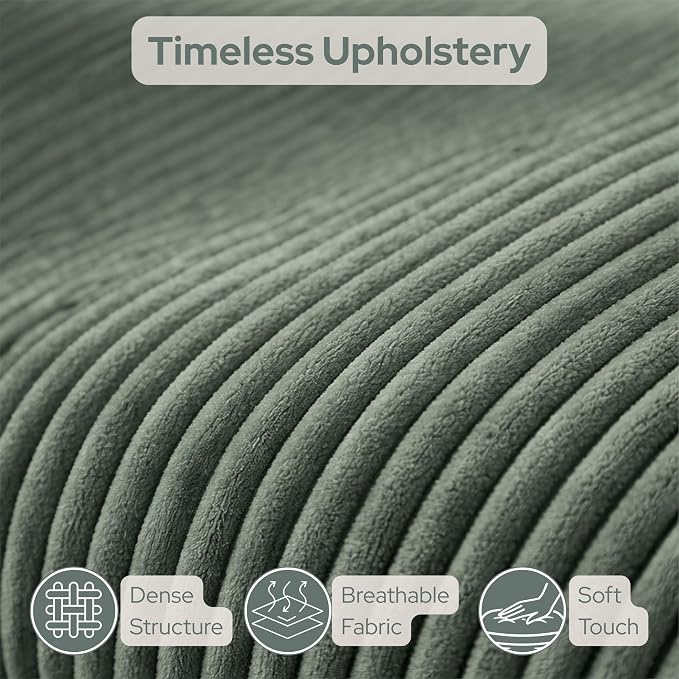 Dark Sage Green Corduroy