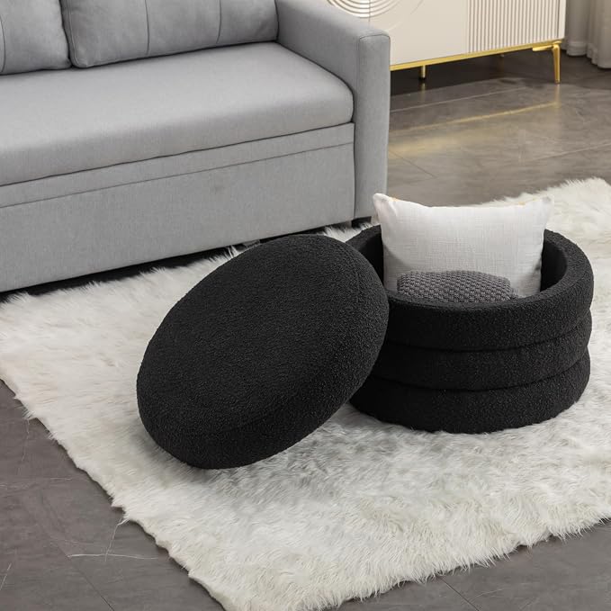 Boucle Black With Storage