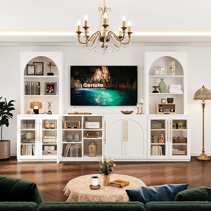 Arched Entertainment Center - White