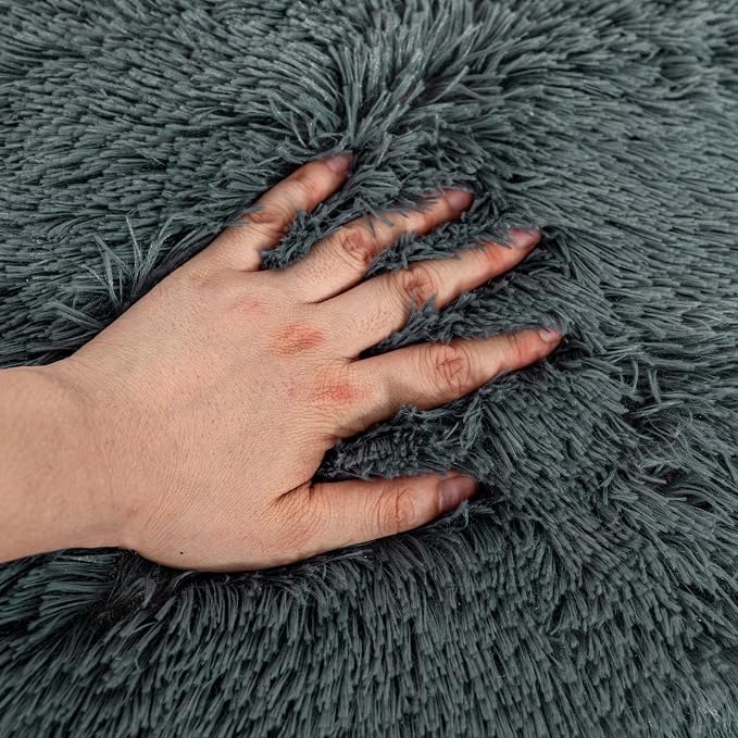 Dark Gray Pouf Cover No Filler