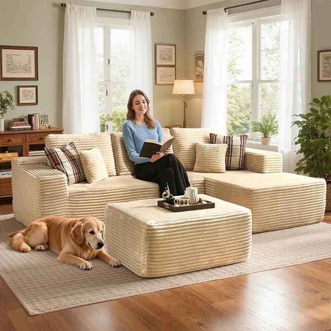 Beige,plush Corduroy