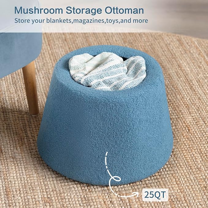 Boucle Mushroom-indigo Blue