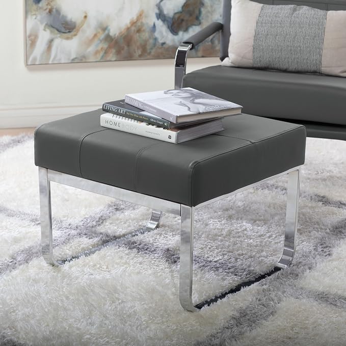 Allure Ottoman, Chrome/Smoke