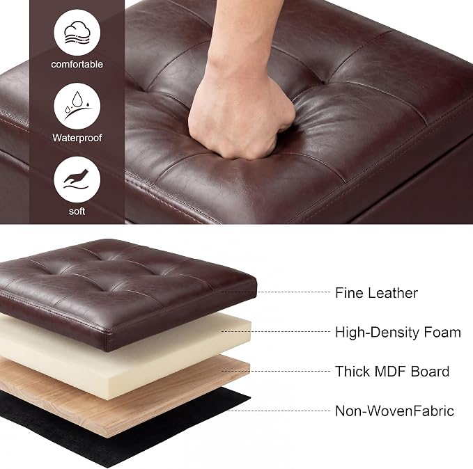 Faux Leather-reddish Brown With Wheels&tray