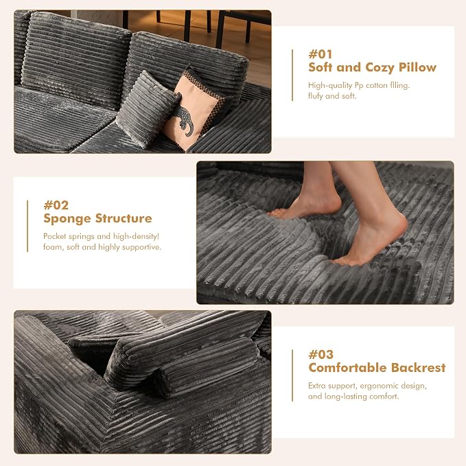 Gray,plush Corduroy