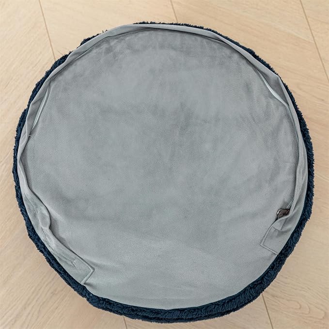 Navy Blue Pouf With Filler