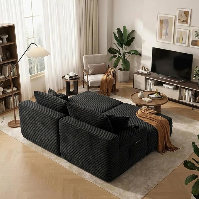 Black Plush Corduroy