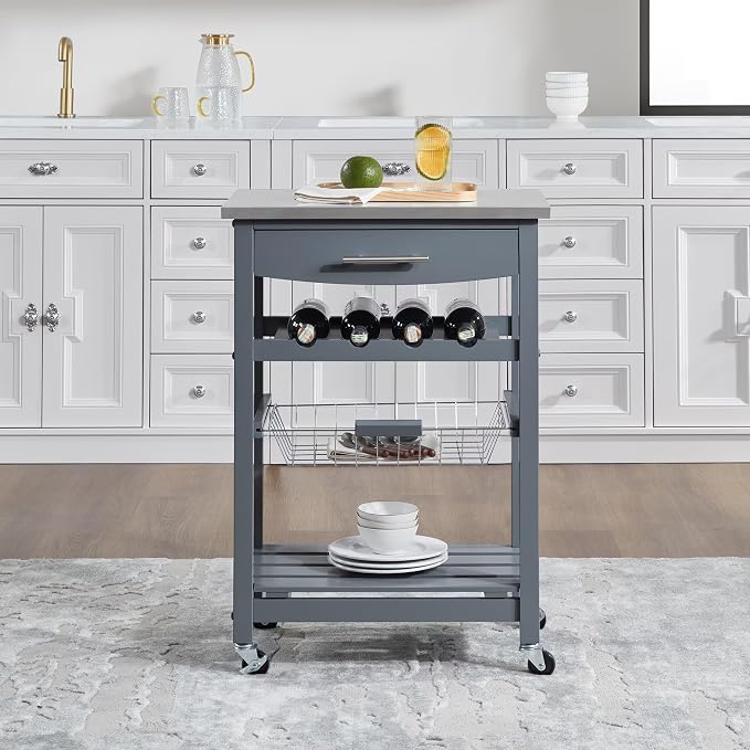 Grey+wood + Stainless Steel