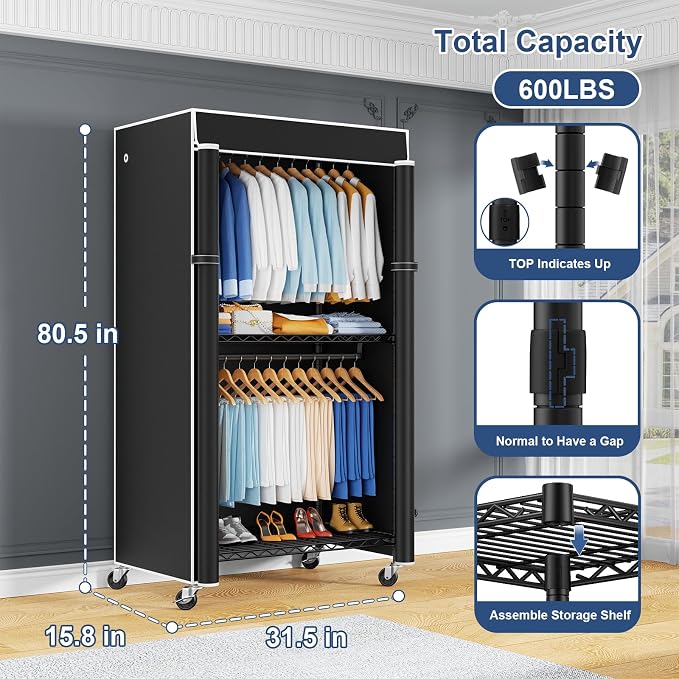 Black Rack with Black Cover