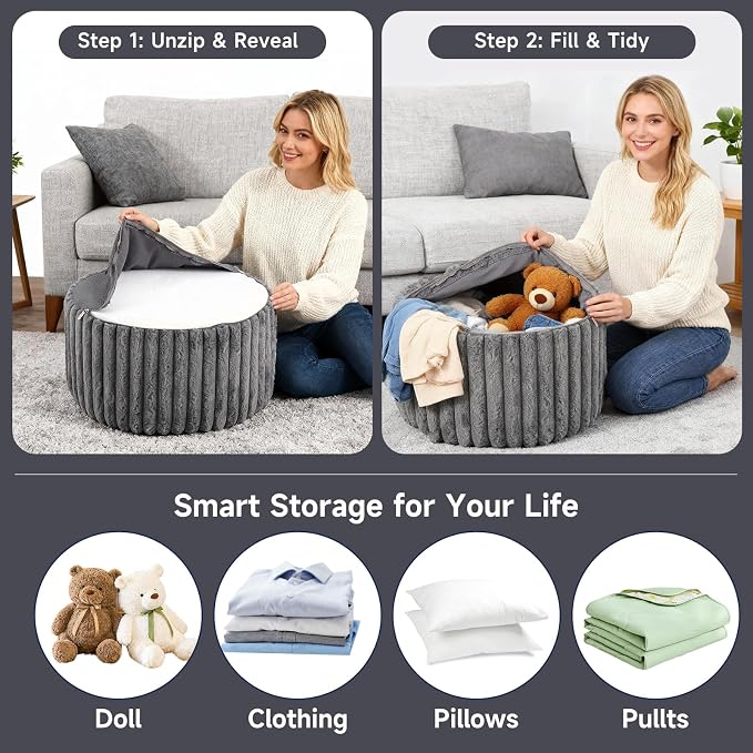 Striped Round Grey