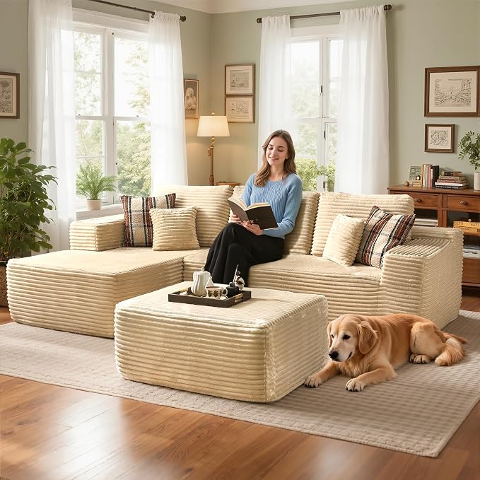 Beige,plush Corduroy