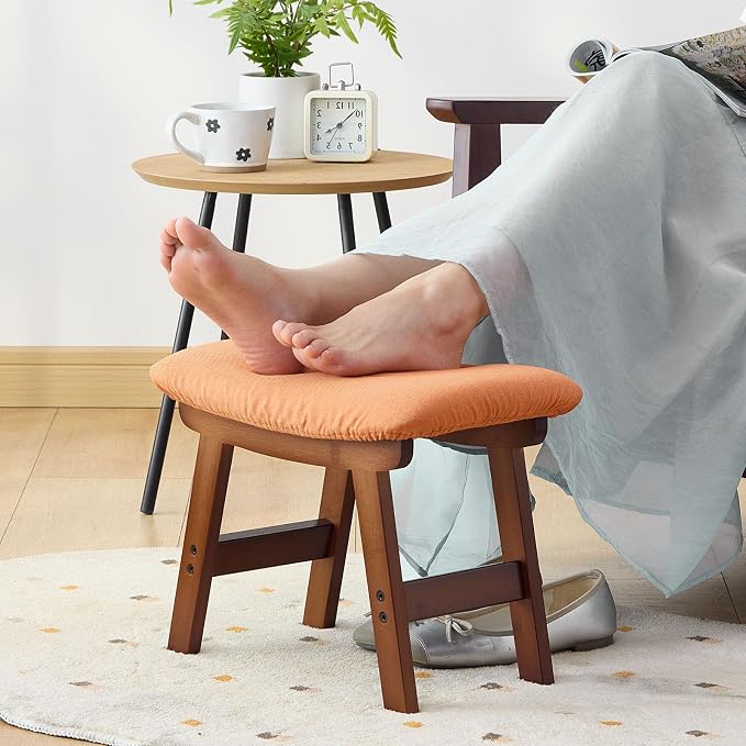 Brown Legs-orange Stool Seat