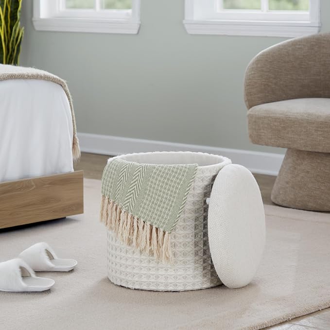 Ivory 3d Woven Wool