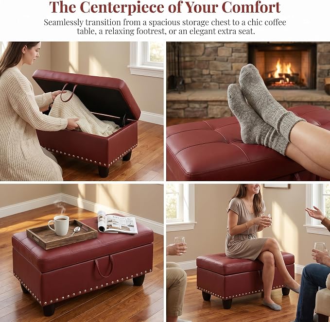 Red,faux Leather